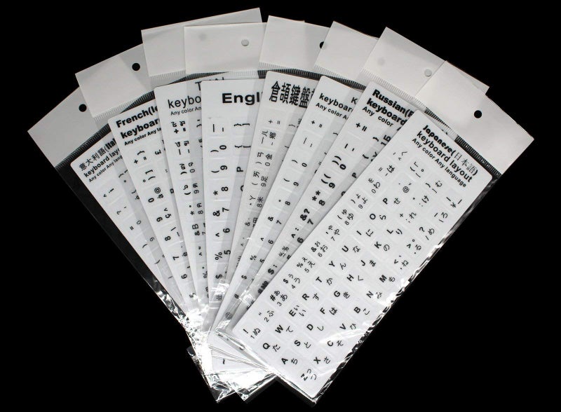 HRH [2PCS Pack] HRH English Keyboard Stickers,PC Keyboard Stickers White Background with Black Lettering for Computer - Image 5